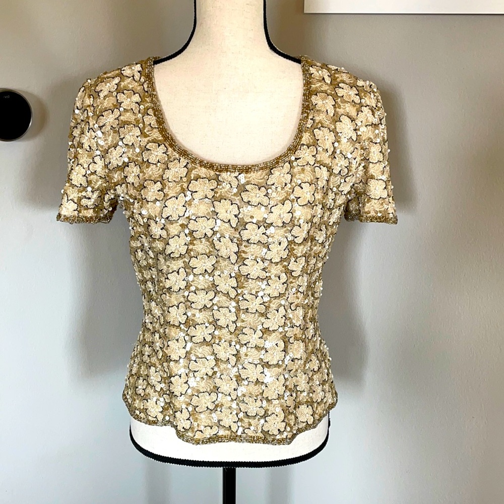 Adrianna Papell vintage occasions 100% silk top - Picture 1 of 10